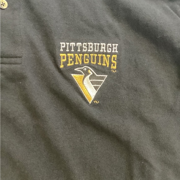 Vintage Pittsburgh Penguins Men's InnerHarbor Embroidered Black Polo Shirt XL - Picture 3 of 7